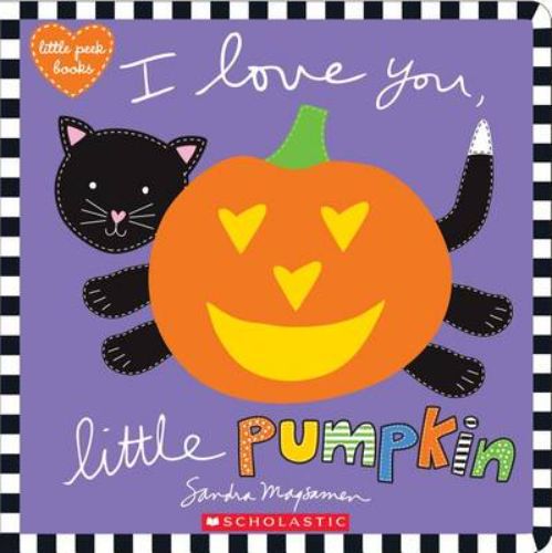 Interactive children's book 'I Love You, Little Pumpkin' with plush cover and lift-the-flaps, celebrating love and Halloween.