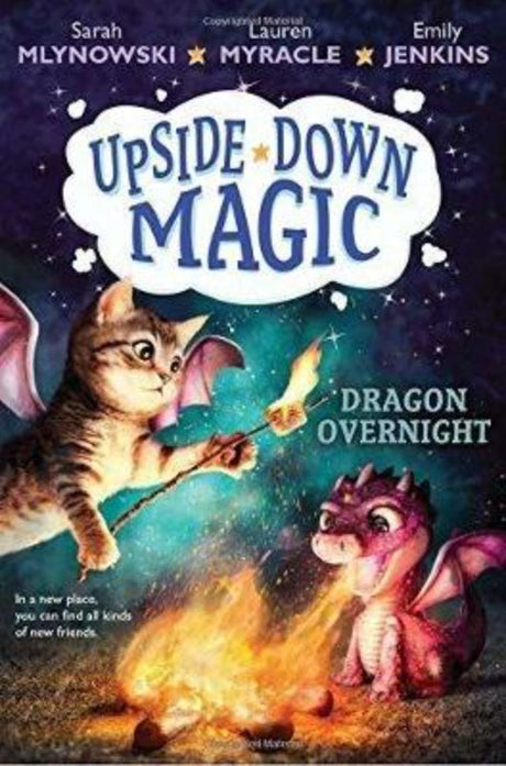 Hardcover book 'Dragon Overnight' featuring Upside-Down Magic class's adventurous sleepover trip with a dragon encounter.