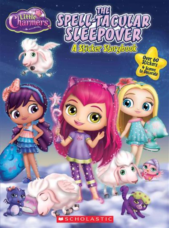 Whimsical storybook featuring Hazel and Lavender on a magical slumber party adventure with interactive stickers.