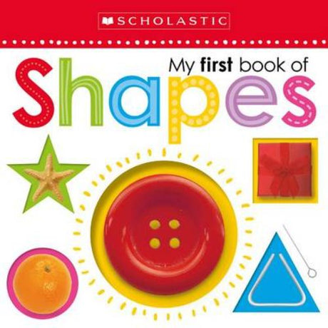 Interactive board book for toddlers introducing shapes with die-cut pages and vivid illustrations.