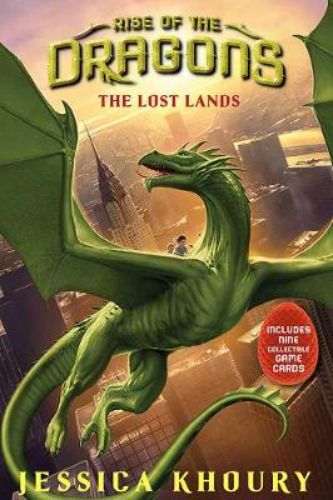 Hardback novel 'The Lost Lands' features heroes, dragons, magic, and collectible game cards in an epic adventure.