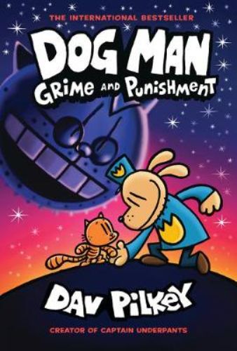 Hardback copy of Dog Man 9: Grime and Punishment by Dav Pilkey, featuring humor and adventure for readers of all ages.