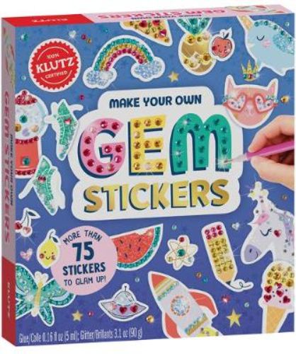 DIY gem sticker kit with glitter, rhinestones, and holographic effects for personalized arts and crafts projects.