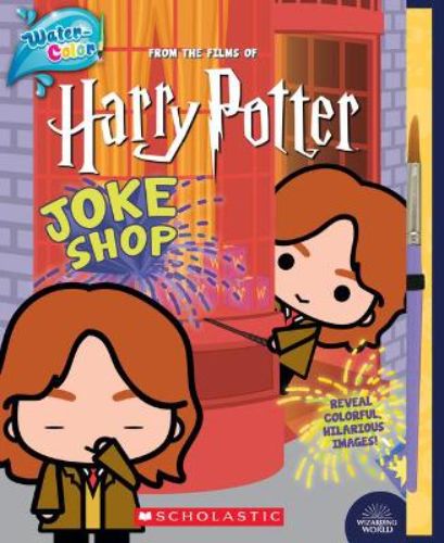 Interactive Harry Potter watercolor book with hidden illustrations, pranks, and jokes for fun, mess-free creativity.