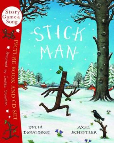 'Stick Man' book and CD featuring an adventurous stick figure tale by Julia Donaldson with engaging illustrations and audio.