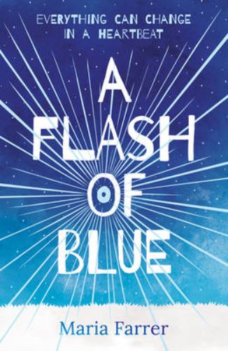 A Flash of Blue book cover featuring a young girl in distress, exploring themes of grief, guilt, and personal redemption.