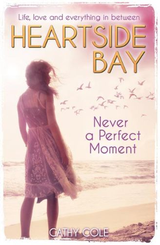 Cover of 'Never A Perfect Moment' by Scholastic UK, featuring a girl juggling her busy life while seeking a perfect date.