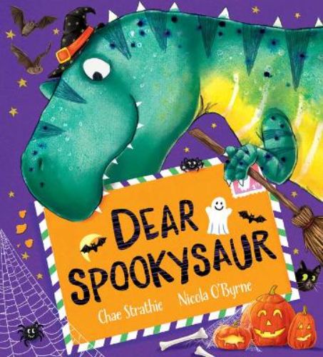 Charming children's book 'Dear Spookysaur' features T.Rex and Max on a festive dinosaur adventure for young readers.