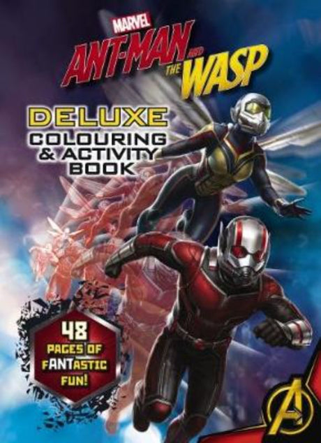 Marvel's Ant-Man and the Wasp Deluxe Colouring Book with 48 pages of fun activities and vibrant illustrations.