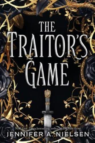 Cover of 'The Traitor's Game', featuring a captivating fantasy scene set in the kingdom of Antora with a strong female protagonist.