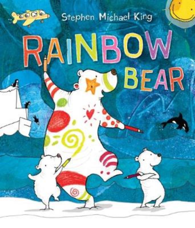 Vibrant hardback picture book 'Rainbow Bear' featuring charming illustrations and an adventurous tale for children aged 3-7.