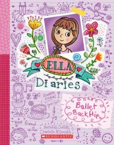 Ballet Backflip book cover featuring Ella, a young dancer, merging ballet with gymnastics excitement.