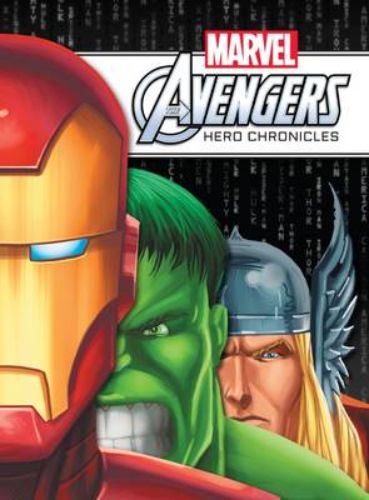 Marvel Avengers Hero Chronicles hardback book showcasing the origin stories of Iron Man, Hulk, and Thor.