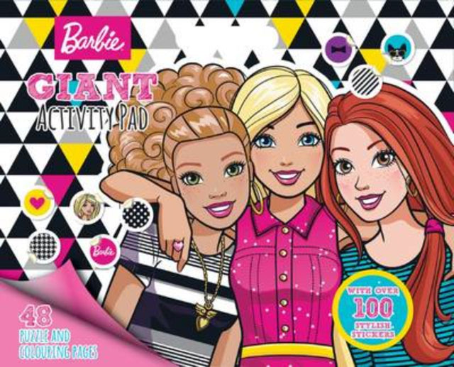 Barbie Giant Activity Pad featuring 48 pages of coloring, puzzles, and stickers for creative play and skill development.