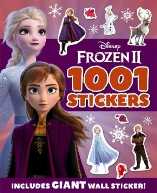 Activity book featuring 1001 colorful stickers from Frozen 2, with characters like Elsa, Anna, and Olaf for creative play.