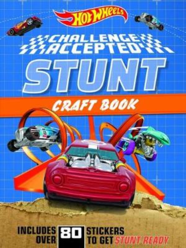 Activity book featuring creative prompts for building custom ramps and stunts with Hot Wheels cars.