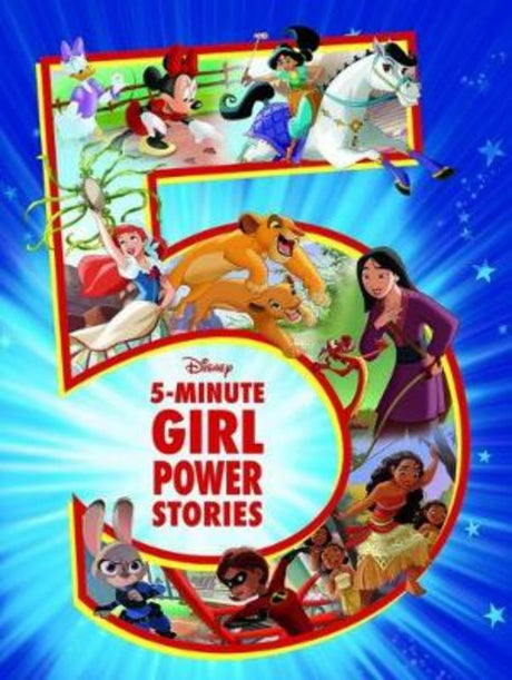 Charming hardcover book featuring empowering Disney heroines, perfect for 5-minute story sessions for young readers.