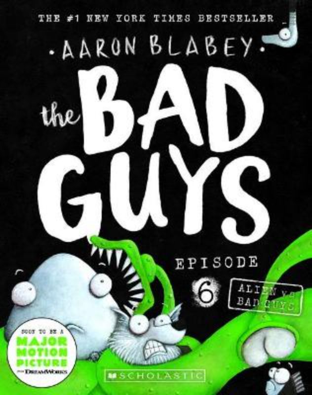 Book cover of 'Alien vs Bad Guys' featuring colorful illustrations and humorous characters in a thrilling adventure setting.