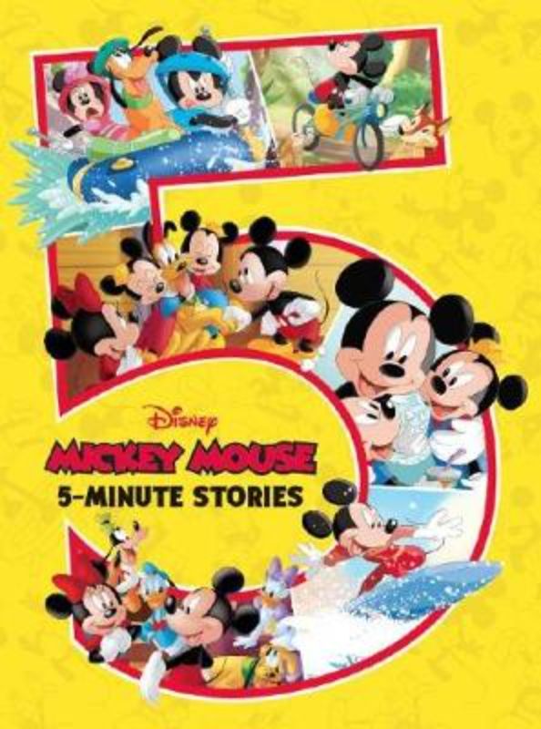 A colorful hardback picture book featuring 160 pages of 5-minute Mickey Mouse adventures for kids and families.