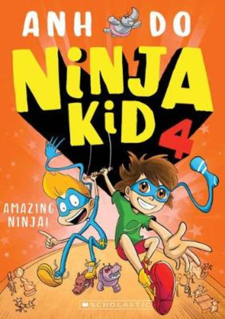 Cover of 'Amazing Ninja! (Ninja Kid #4)', featuring Nelson the ninja kid ready for circus adventures.