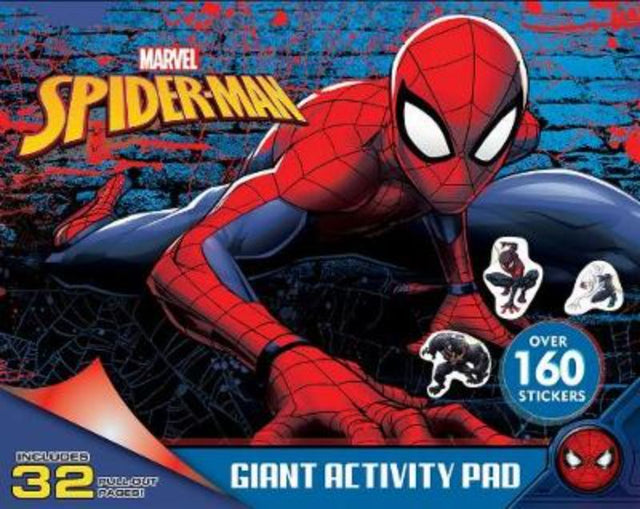 Giant activity pad featuring Spider-Man with 32 pages of fun tasks, puzzles, and illustrations for creative learning.