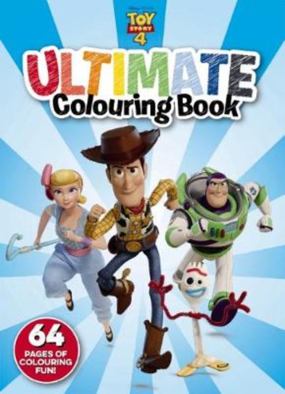 Toy Story 4 Ultimate Colouring Book with 64 vibrant pages featuring beloved characters for creative fun and skill development.