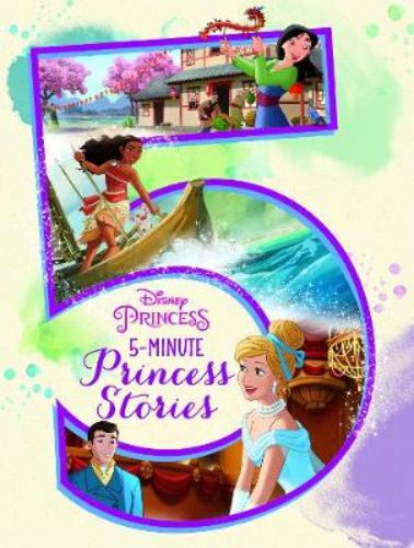 Hardback storybook featuring Disney Princesses with 5-minute tales of adventure and creativity for young readers.