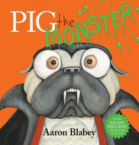 Hardcover picture book 'Pig the Monster' features vibrant illustrations and whimsical adventures for children aged 3-7.