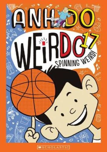 Cover of 'Spinning Weird!' featuring vibrant illustrations and characters from a humorous sports adventure for kids.