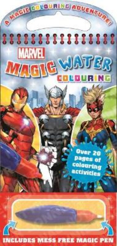 Magic Water Colouring book featuring Avengers characters, perfect for mess-free artistic fun for kids.