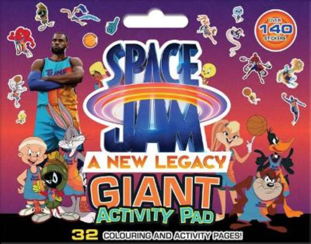 Giant activity pad featuring Space Jam: A New Legacy characters with 32 vibrant pages for coloring, puzzles, and games.