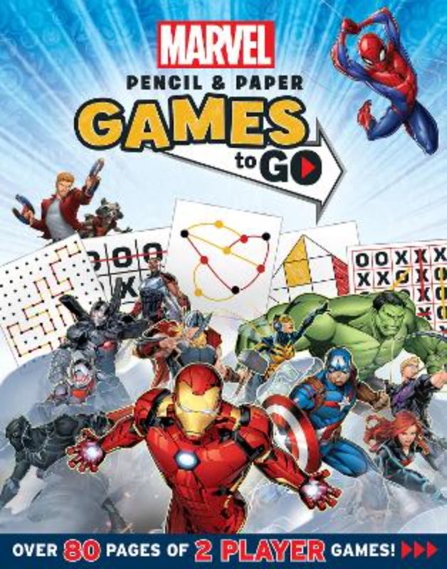 Activity book featuring over 80 two-player Marvel-themed games like Tic-Tac-Toe for fun on the go.