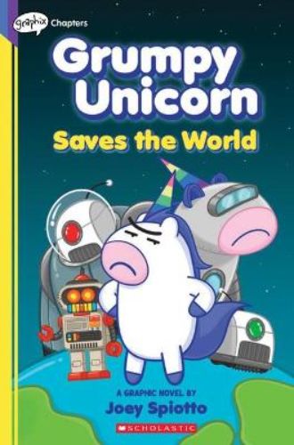 Grumpy Unicorn faces a rogue self-cleaning robot in this humorous graphic novel about adventure and friendship.