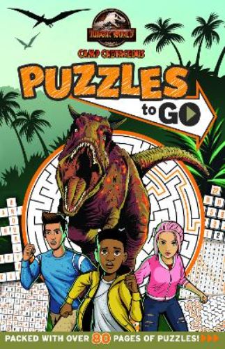 Engaging Jurassic World Camp Cretaceous puzzle book featuring mazes, quizzes, and activities for young dinosaur fans.