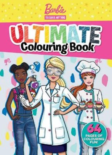 Coloring book featuring Barbie in various professions, inspiring creativity and imagination for young artists.