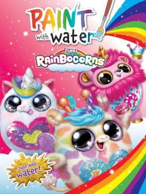 Engaging art book for kids featuring 32 pages to paint with water, bringing Rainbocorns characters to life.