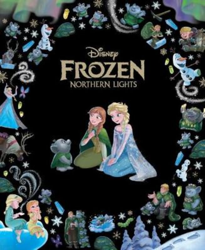 Hardback picture book 'Frozen Northern Lights' showcasing Little Rock's adventure to earn his tracking crystal and see the Northern Lights.