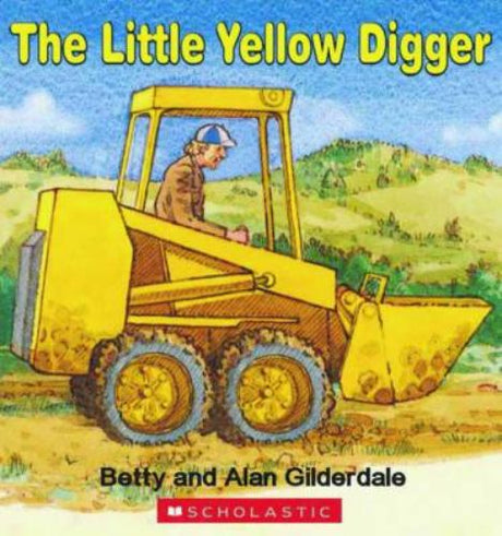 A colorful board book featuring a little yellow digger stuck in mud, ideal for young readers and digger enthusiasts.