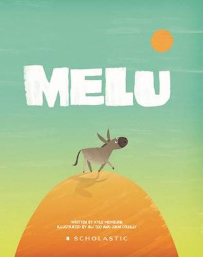 Hardcover children's book 'Melu Pb', featuring vibrant illustrations and a story about embracing individuality and dreams.