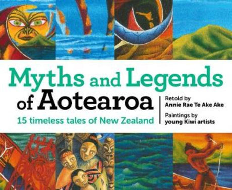 Hardback picture book featuring Maori myths and legends of New Zealand with vibrant illustrations and timeless tales.