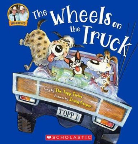 A vibrant children's paperback featuring whimsical illustrations of two anglers on a joyful adventure in 'The Wheels on the Truck'.