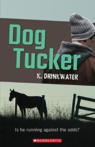 Cover of 'Dog Tucker' featuring a boy with a horse, symbolizing resilience and the bond between humans and animals.