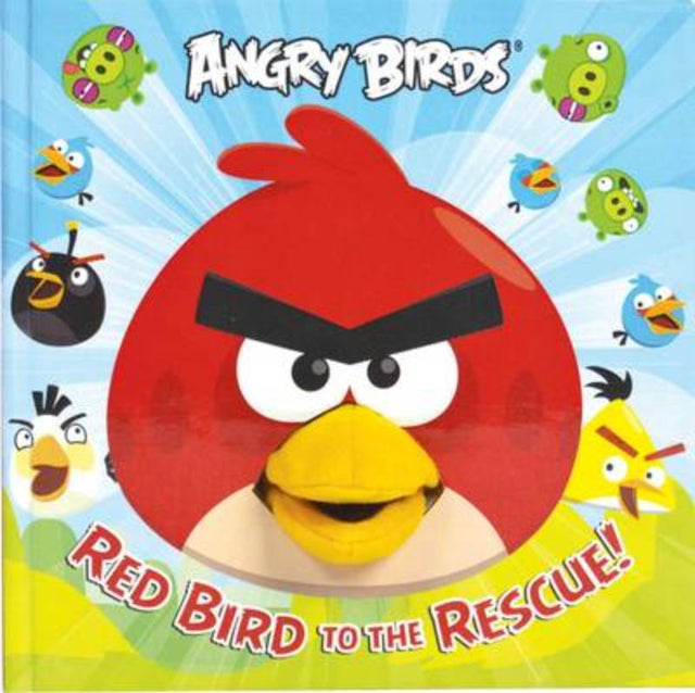 Interactive children's book featuring Red from Angry Birds with prompts for fun reading adventures.