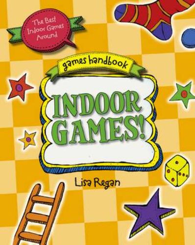 Instructional book on indoor games with 32 pages of fun activities for solo or group play, ideal for any occasion.