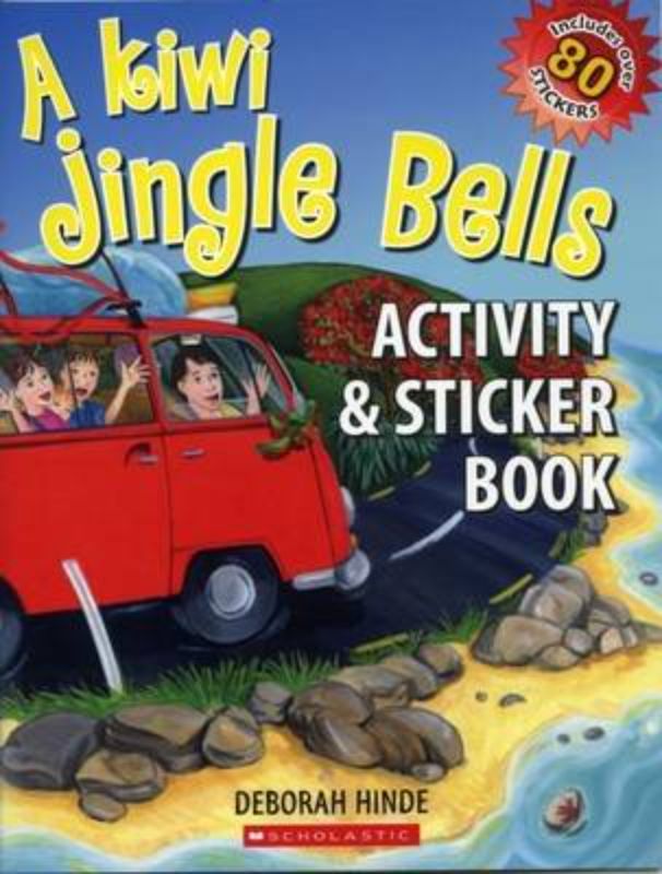 Activity and sticker book inspired by A Kiwi Jingle Bells, featuring puzzles and crafts for summer fun.