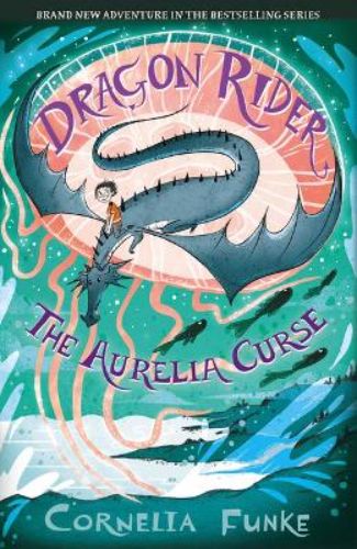 Cover of 'The Aurelia Curse' featuring vibrant artwork of dragons and magical landscapes, capturing the essence of adventure.