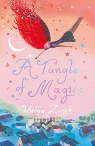 A Tangle of Magic book cover featuring Penelope with sparkling red hair, inviting readers into a whimsical adventure.