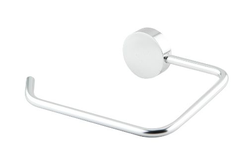 Adhesive Fixed Toilet Roll Holder - Bright Silver Anodised