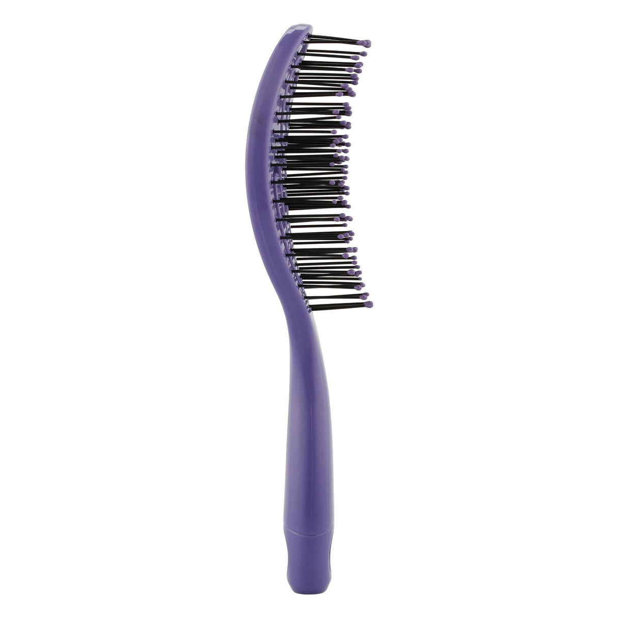 Purse-sized Lady Jayne Flexi-Glide Brush with flexible bristles for easy detangling and scalp comfort, suitable for all hair types.