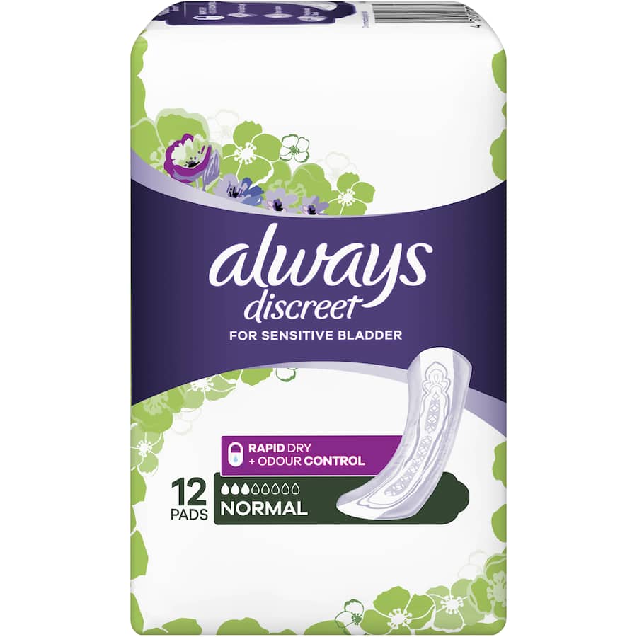 Always Discreet Continence Pads Normal 12pack